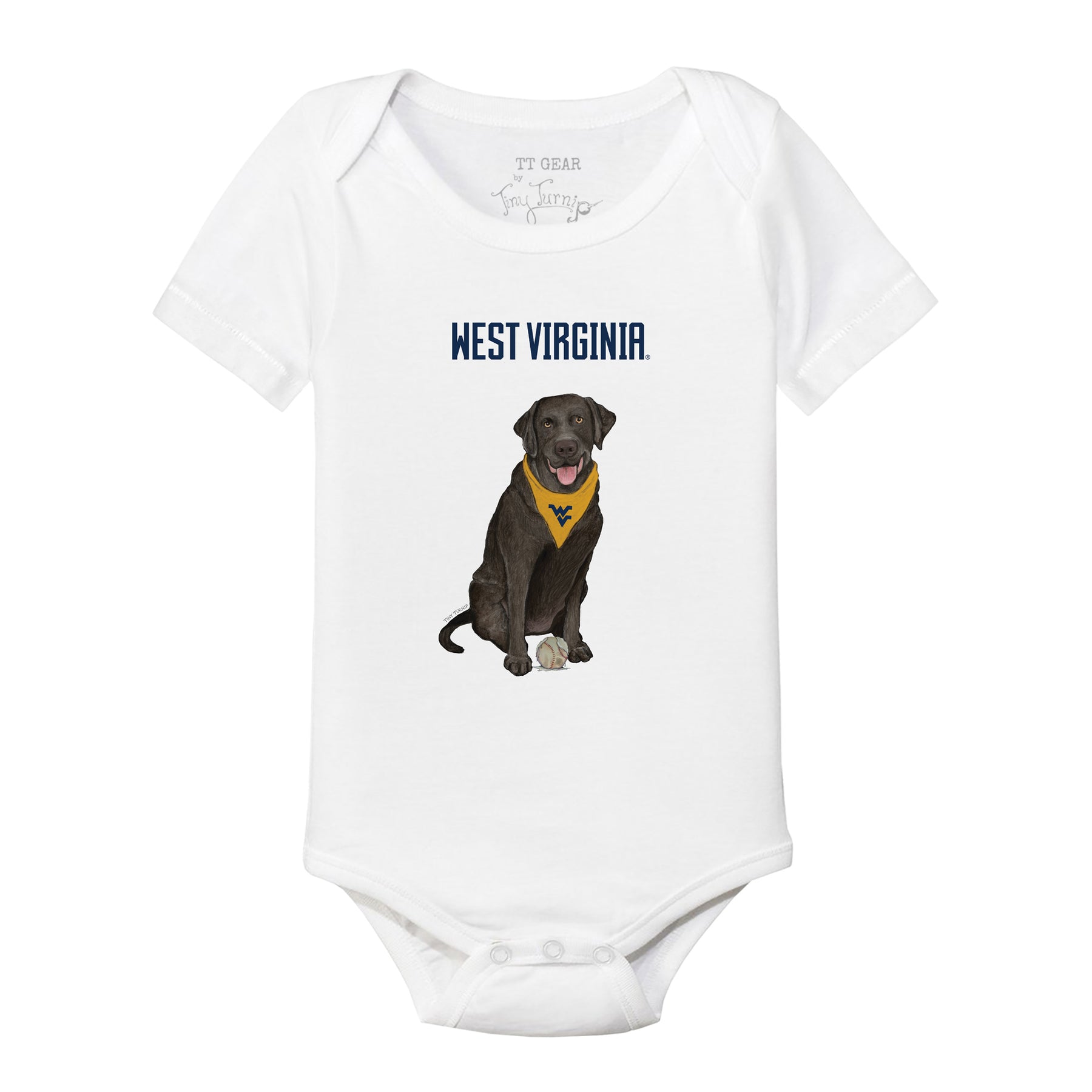 West Virginia Mountaineers Black Labrador Retriever Short Sleeve Snapper