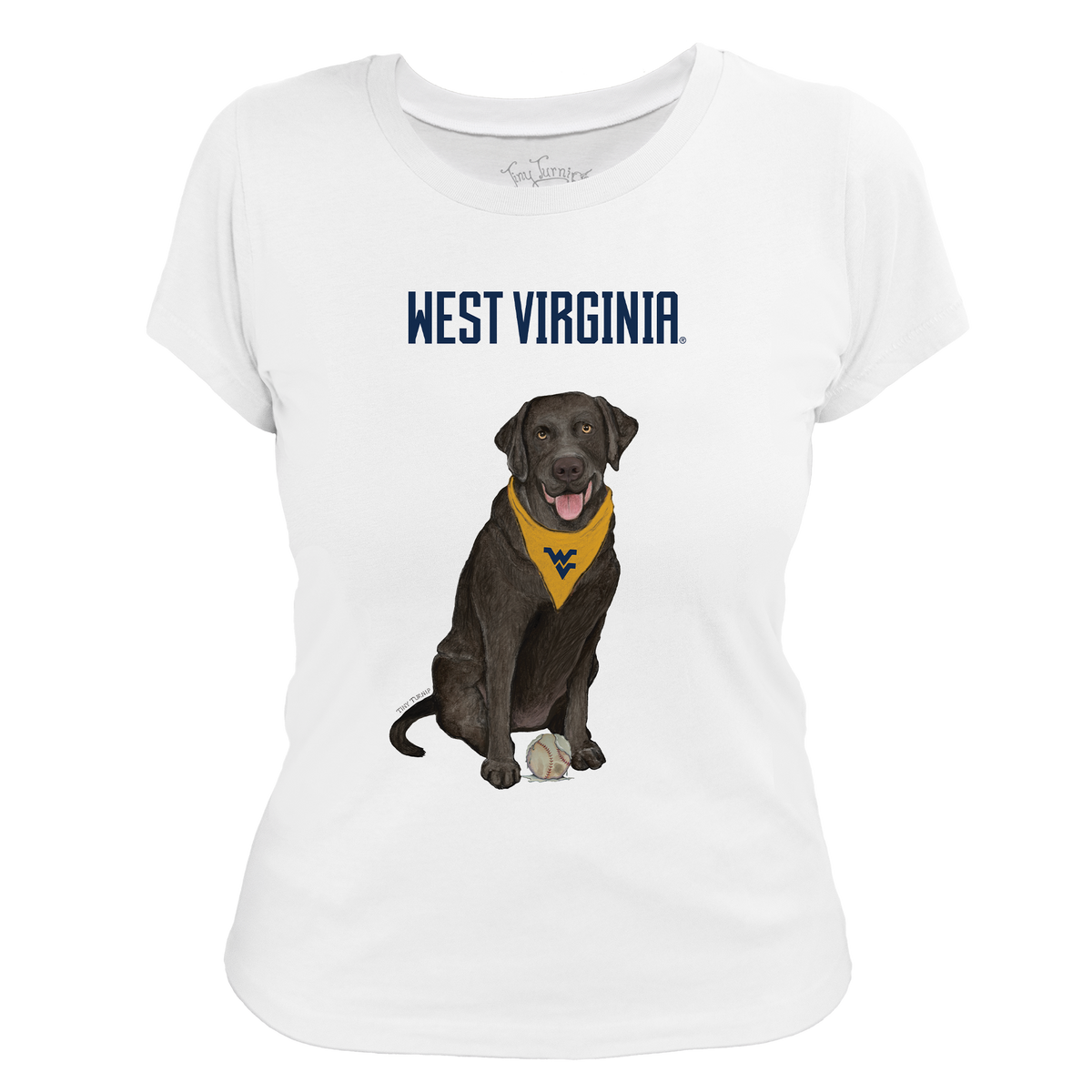 West Virginia Mountaineers Black Labrador Retriever Women's Tee Shirt