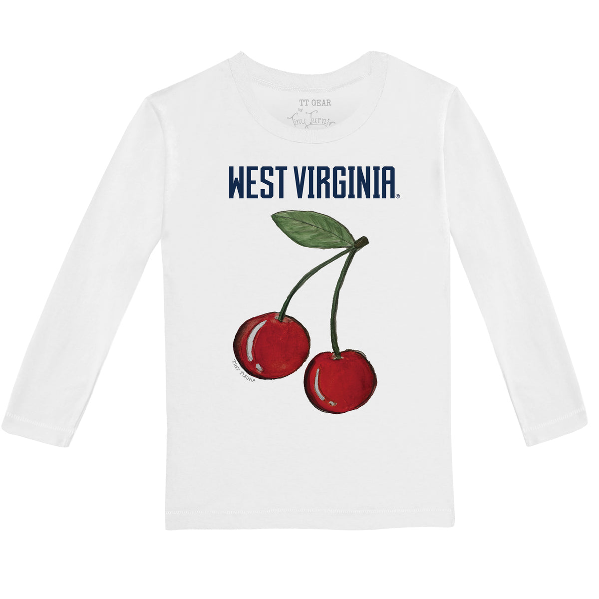 West Virginia Mountaineers Cherry Long-Sleeve Tee Shirt