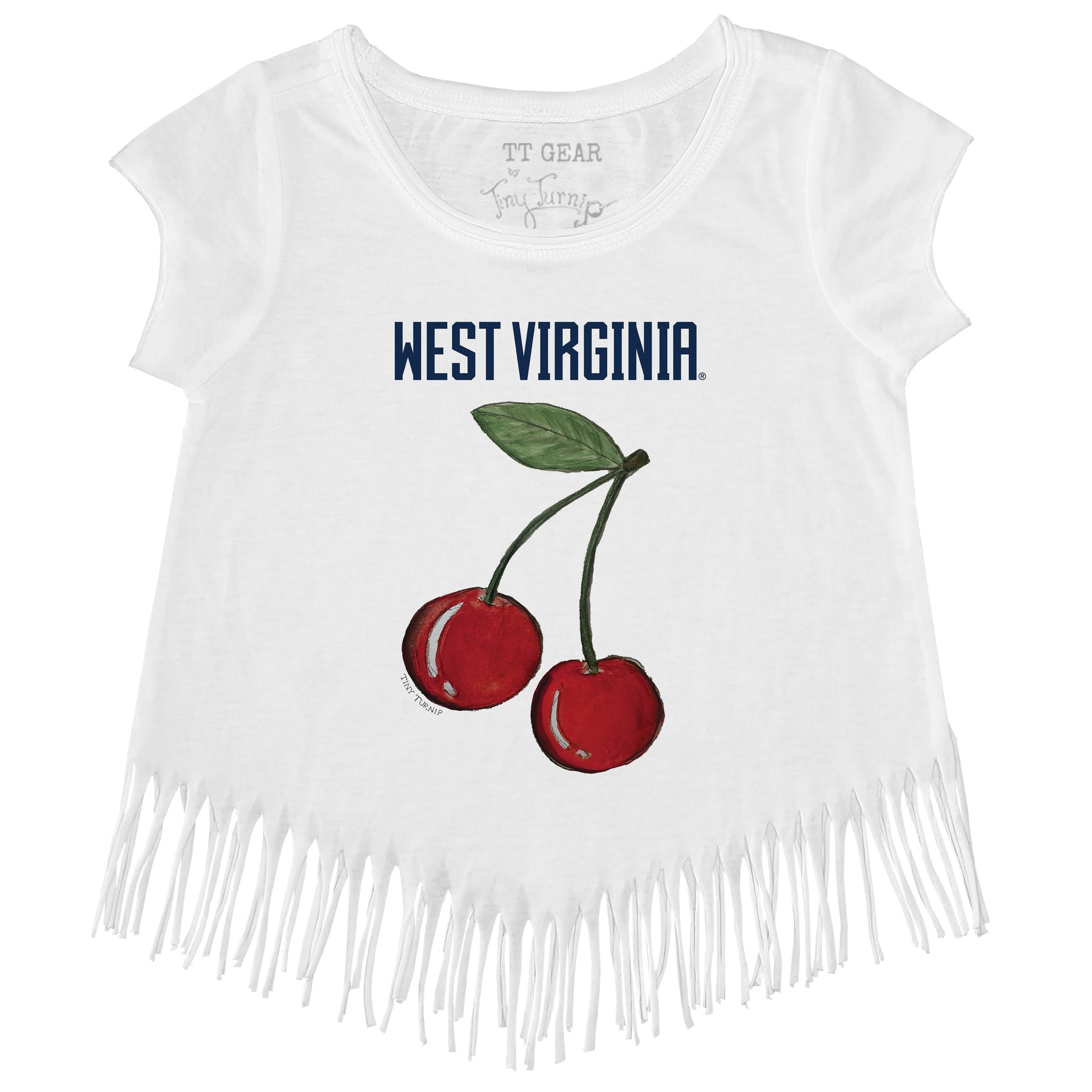 West Virginia Mountaineers Cherry Fringe Tee