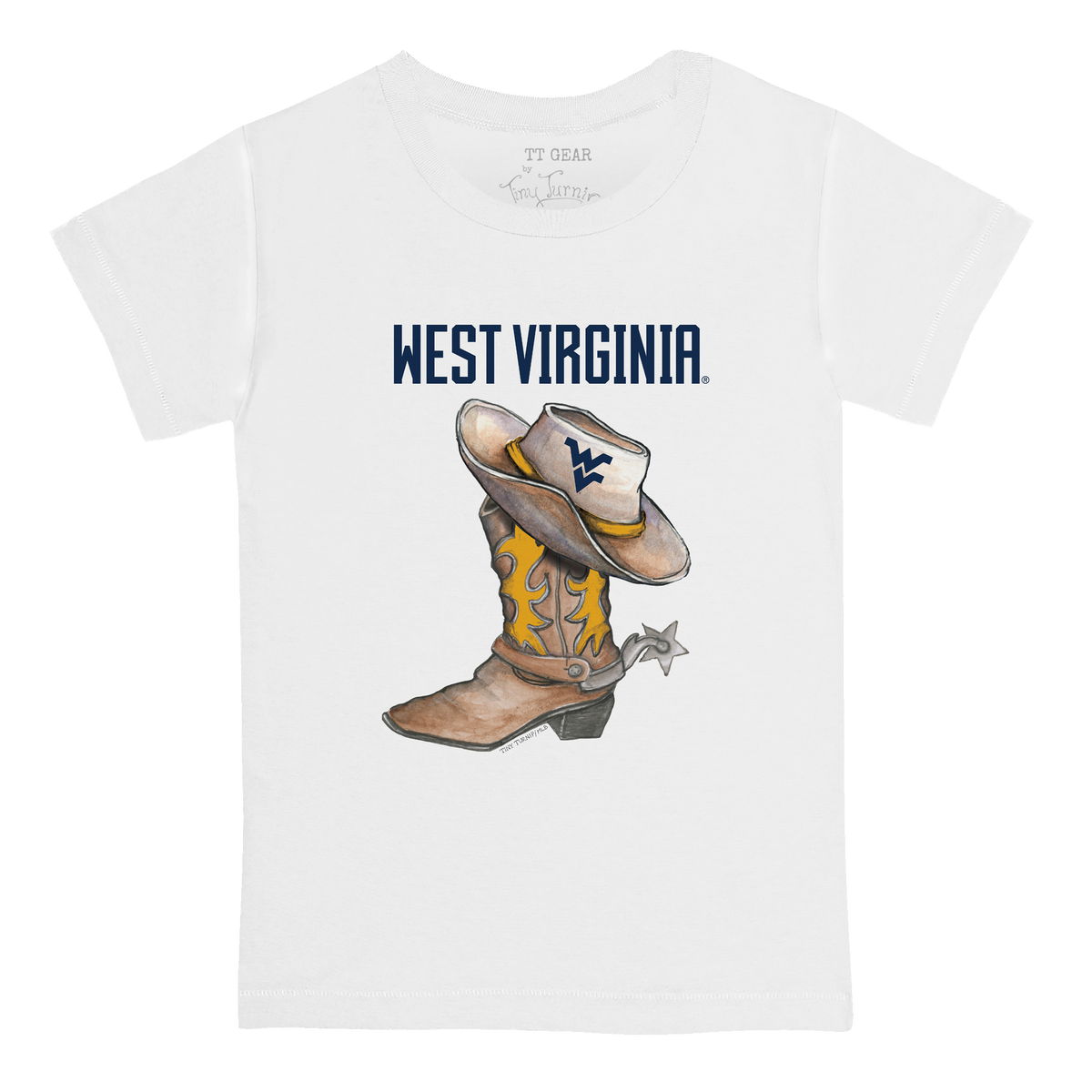 West Virginia Mountaineers Cowboy Boot Kid's Tee Shirt