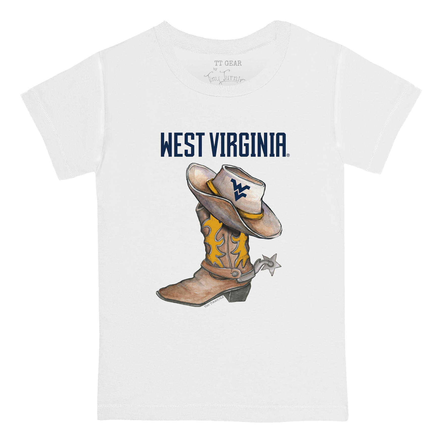 West Virginia Mountaineers Cowboy Boot Kid's Tee Shirt