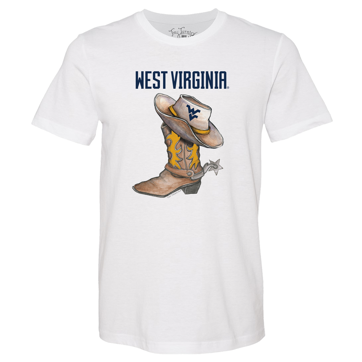 West Virginia Mountaineers Cowboy Boot Unisex Tee Shirt