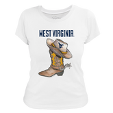 West Virginia Mountaineers Cowboy Boot Women's Tee Shirt