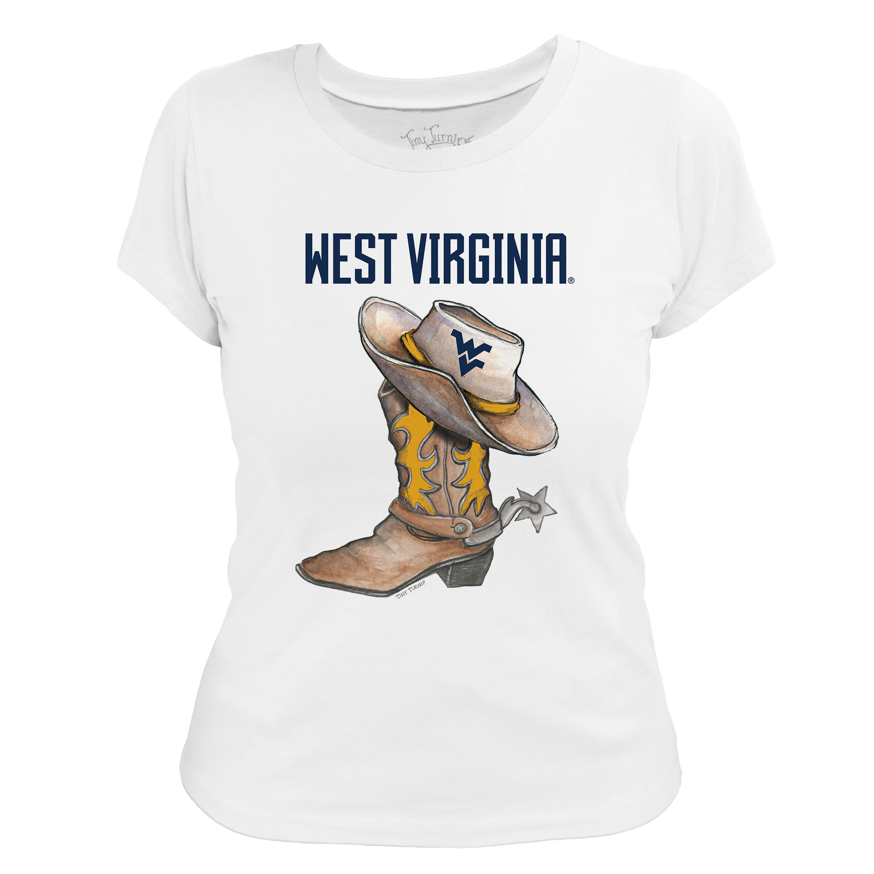 West Virginia Mountaineers Cowboy Boot Women's Tee Shirt