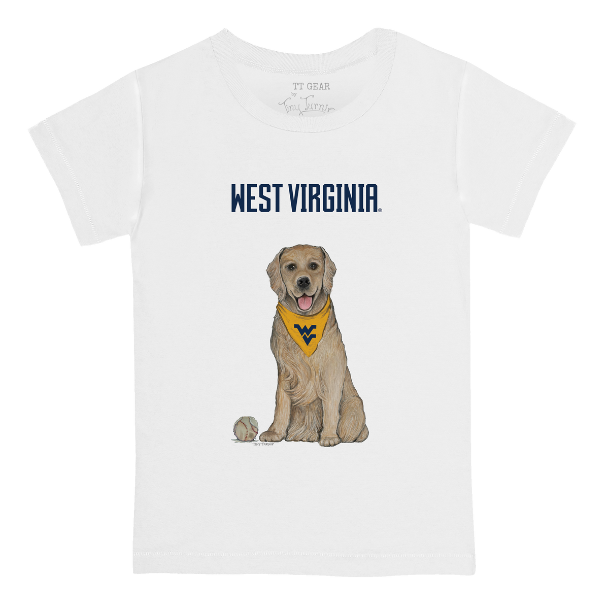 West Virginia Mountaineers Golden Retriever Kid's Tee Shirt