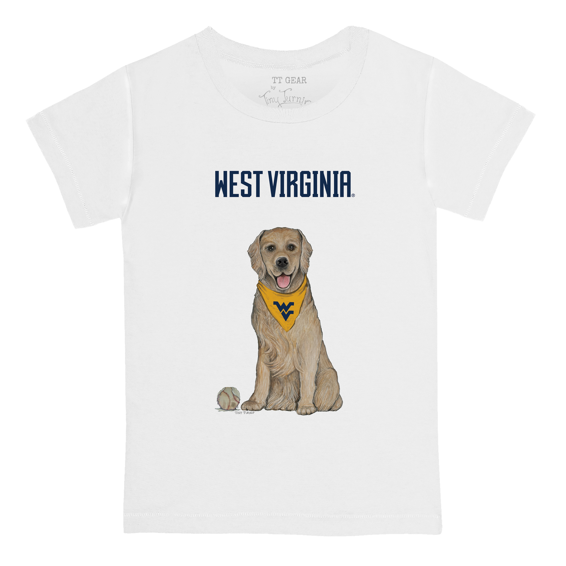 West Virginia Mountaineers Golden Retriever Kid's Tee Shirt