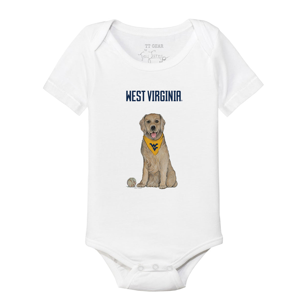 West Virginia Mountaineers Golden Retriever Short Sleeve Snapper