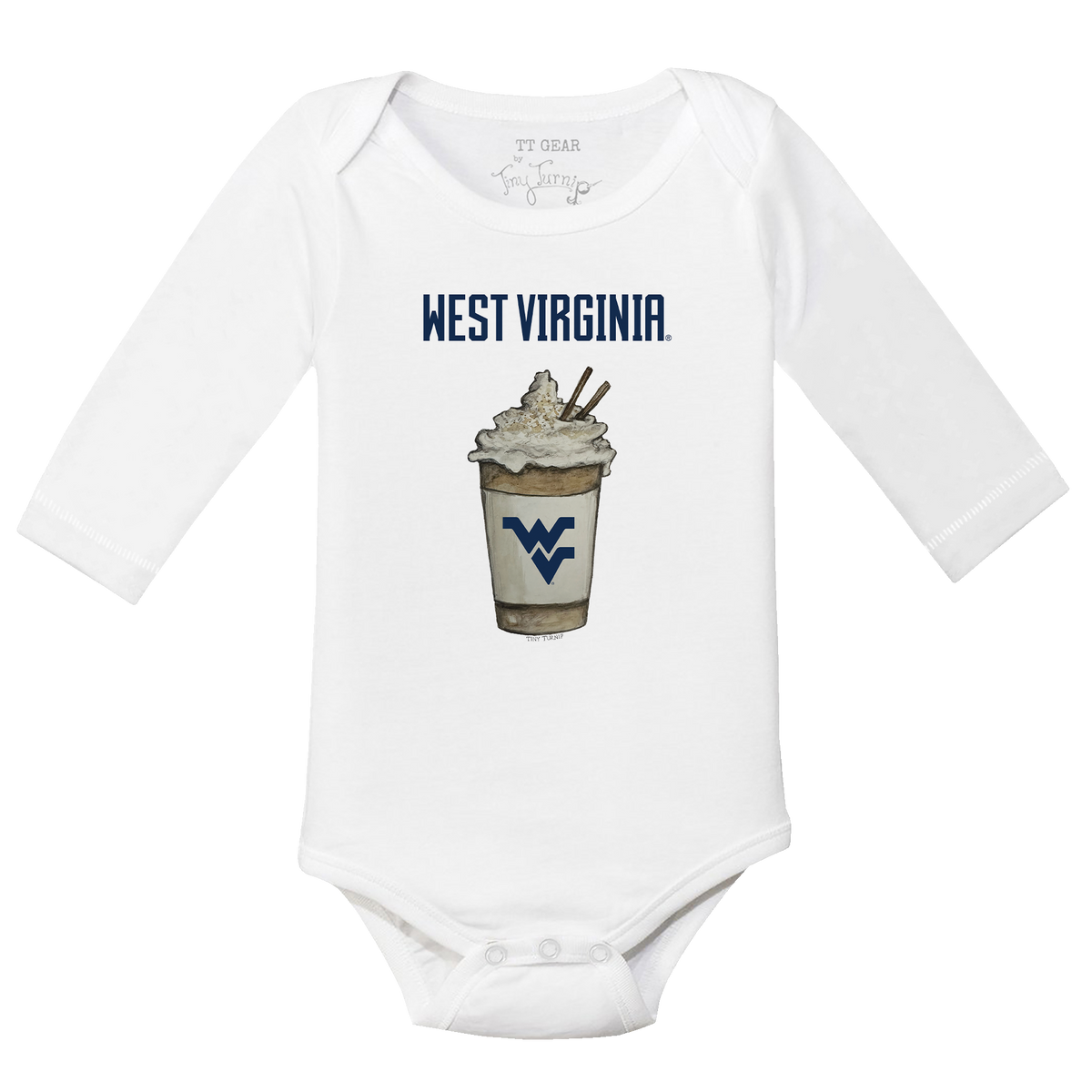 West Virginia Mountaineers Latte Long-Sleeve Snapper