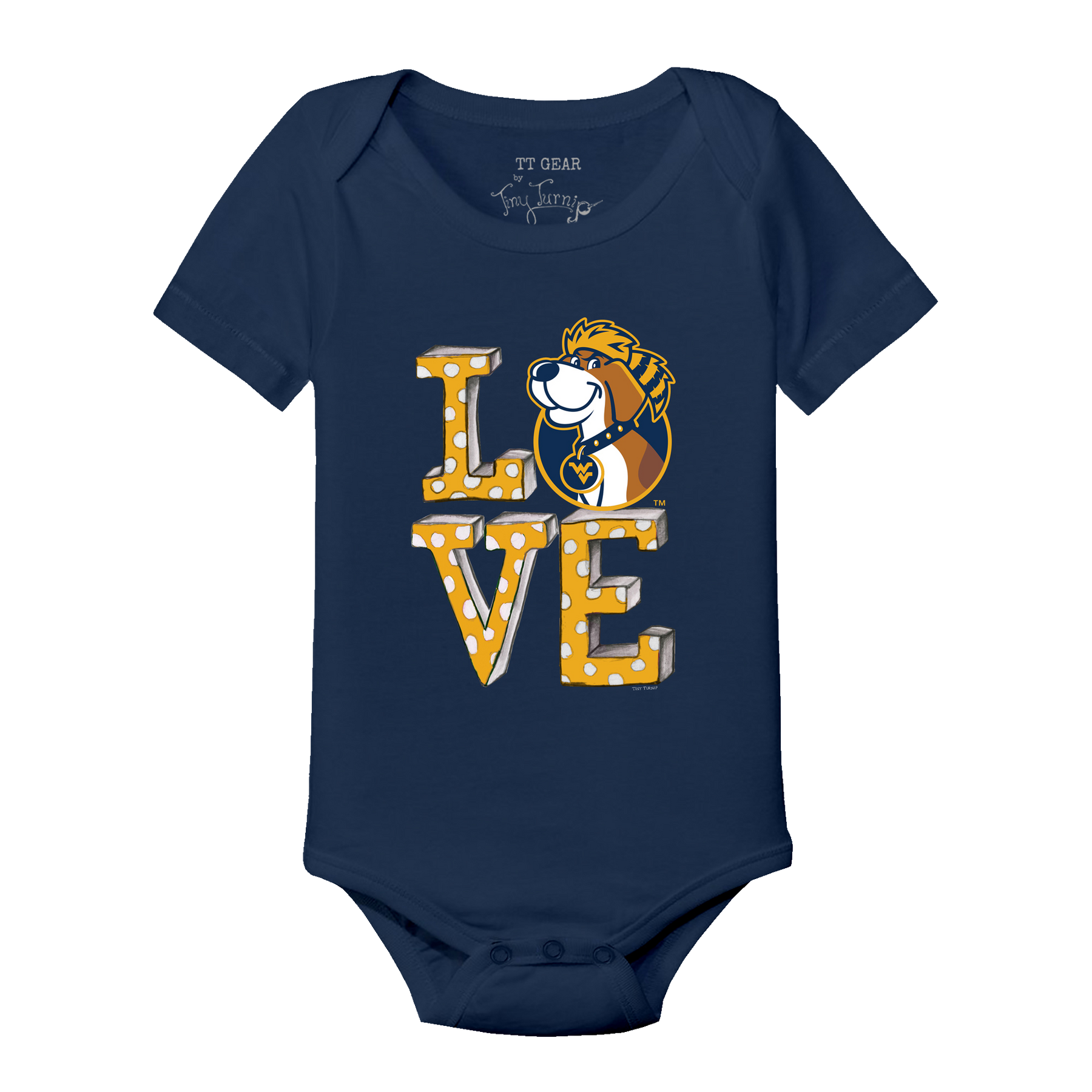 West Virginia Mountaineers LOVE Short Sleeve Snapper