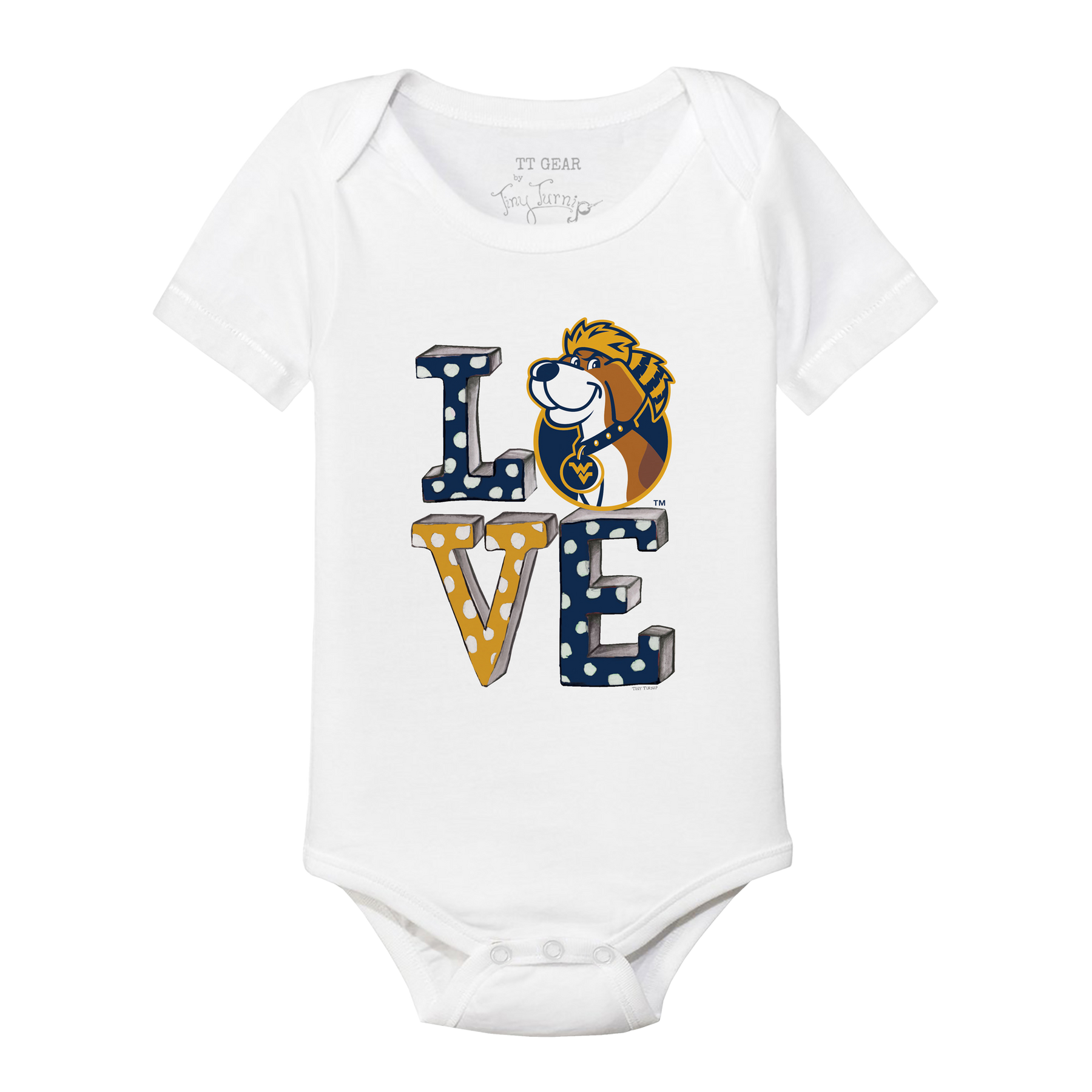 West Virginia Mountaineers LOVE Short Sleeve Snapper