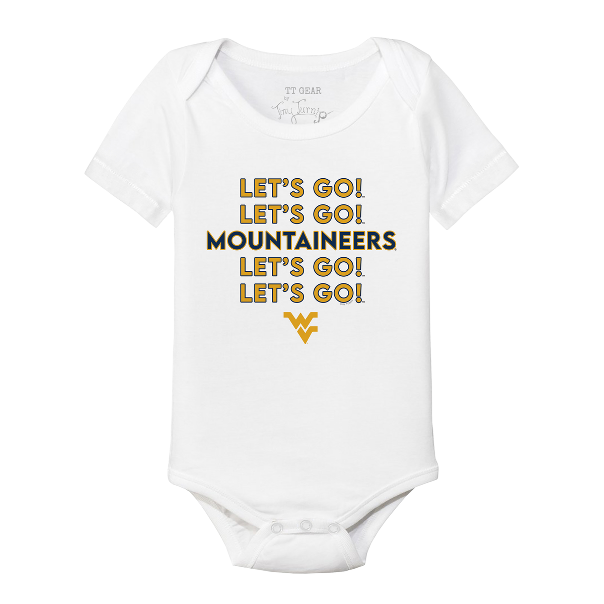 West Virginia Mountaineers Stacked Short Sleeve Snapper