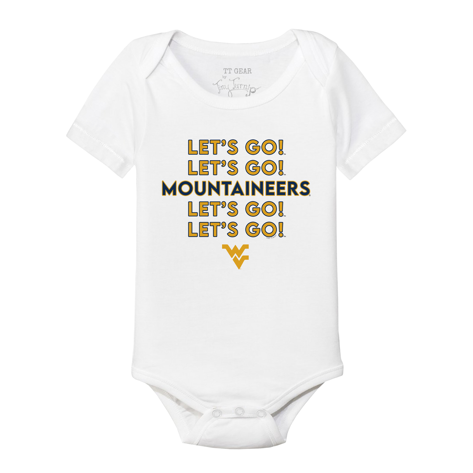 West Virginia Mountaineers Stacked Short Sleeve Snapper