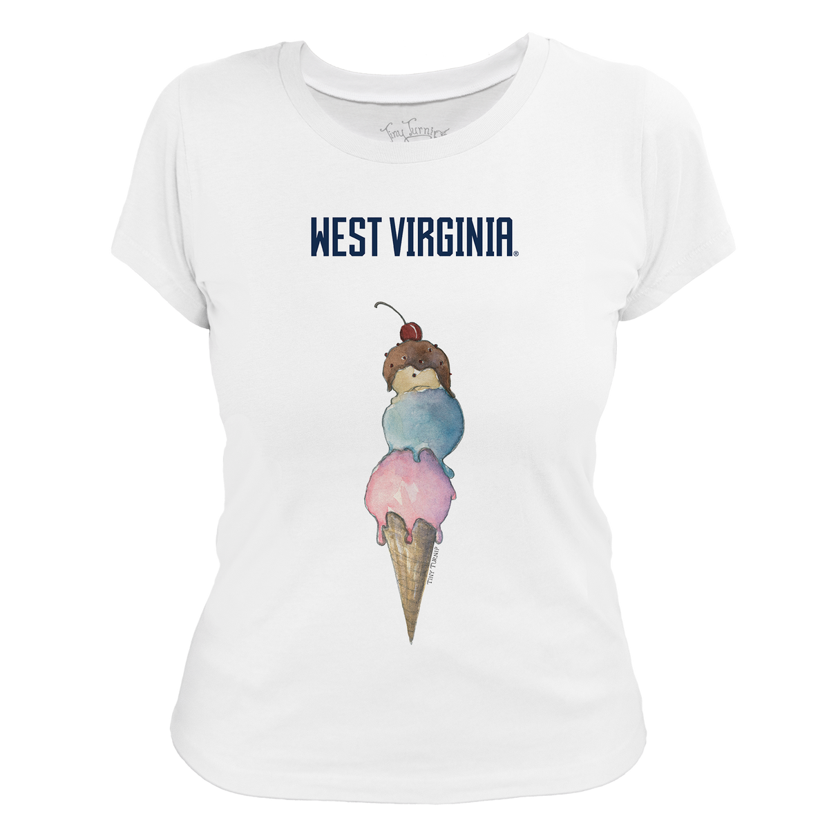 West Virginia Mountaineers Triple Scoop Women's Tee Shirt