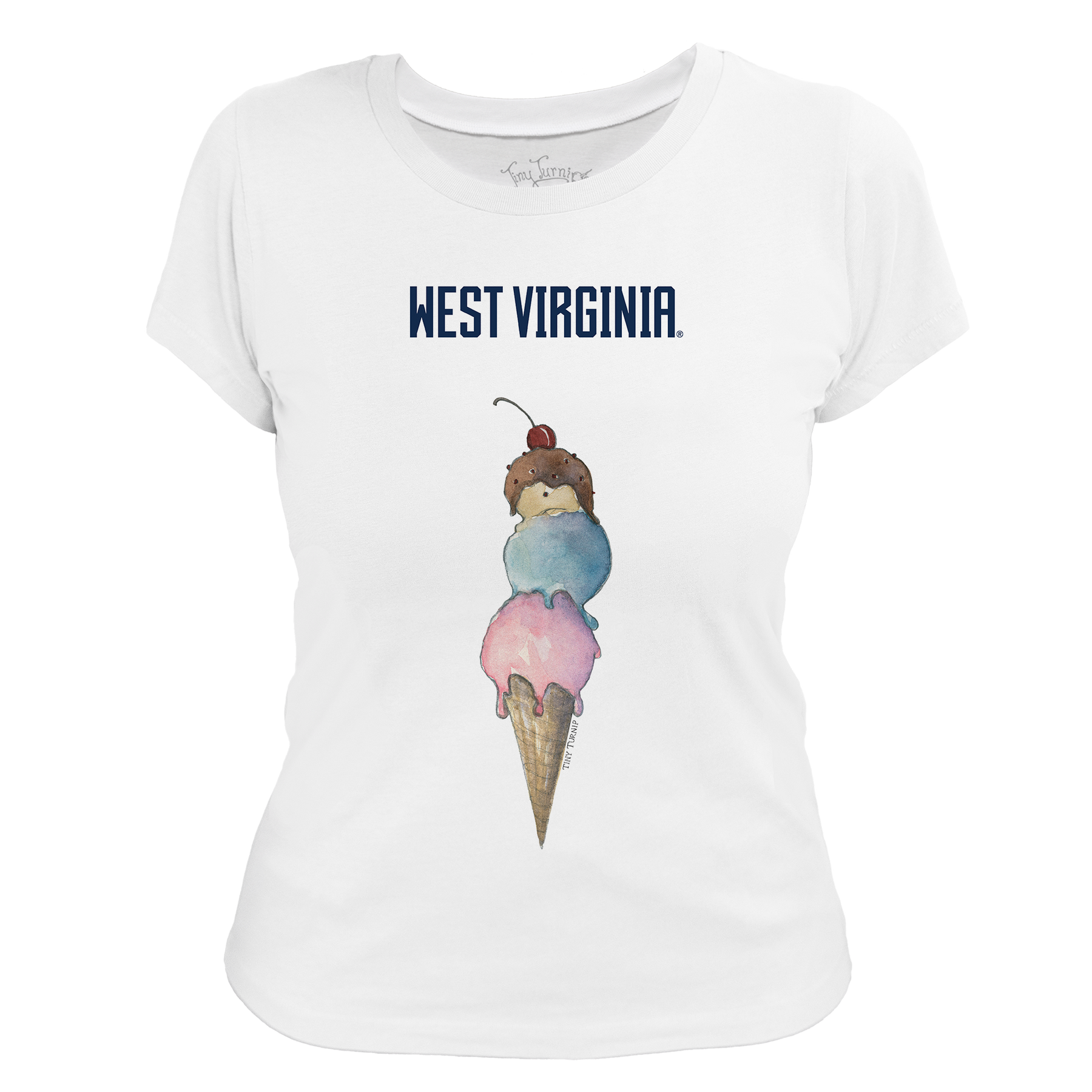 West Virginia Mountaineers Triple Scoop Women's Tee Shirt