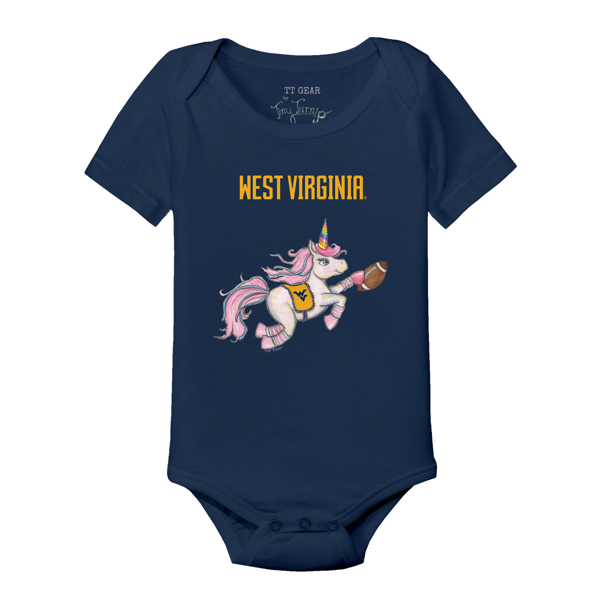 West Virginia Mountaineers Unicorn Short Sleeve Snapper