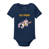West Virginia Mountaineers Unicorn Short Sleeve Snapper