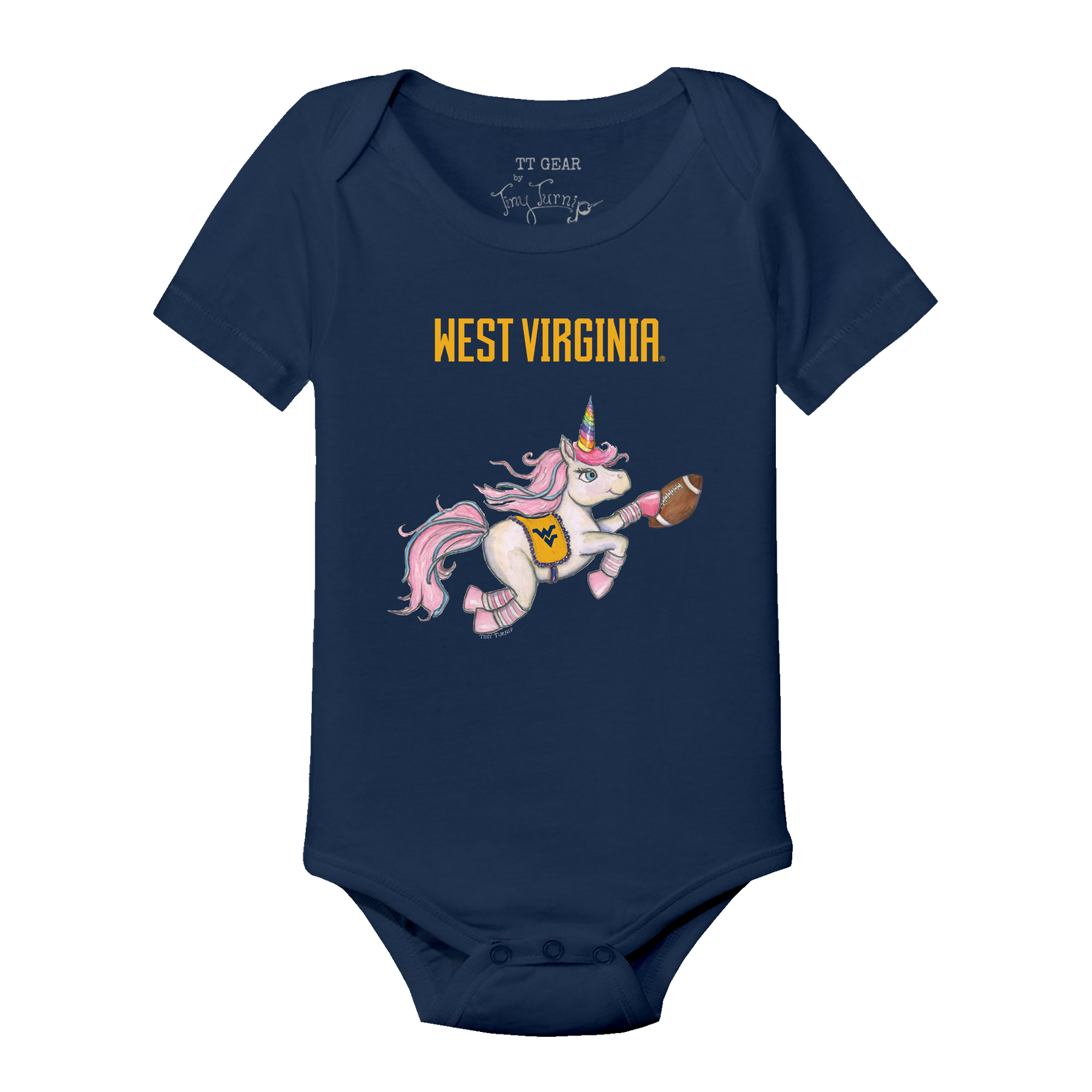 West Virginia Mountaineers Unicorn Short Sleeve Snapper