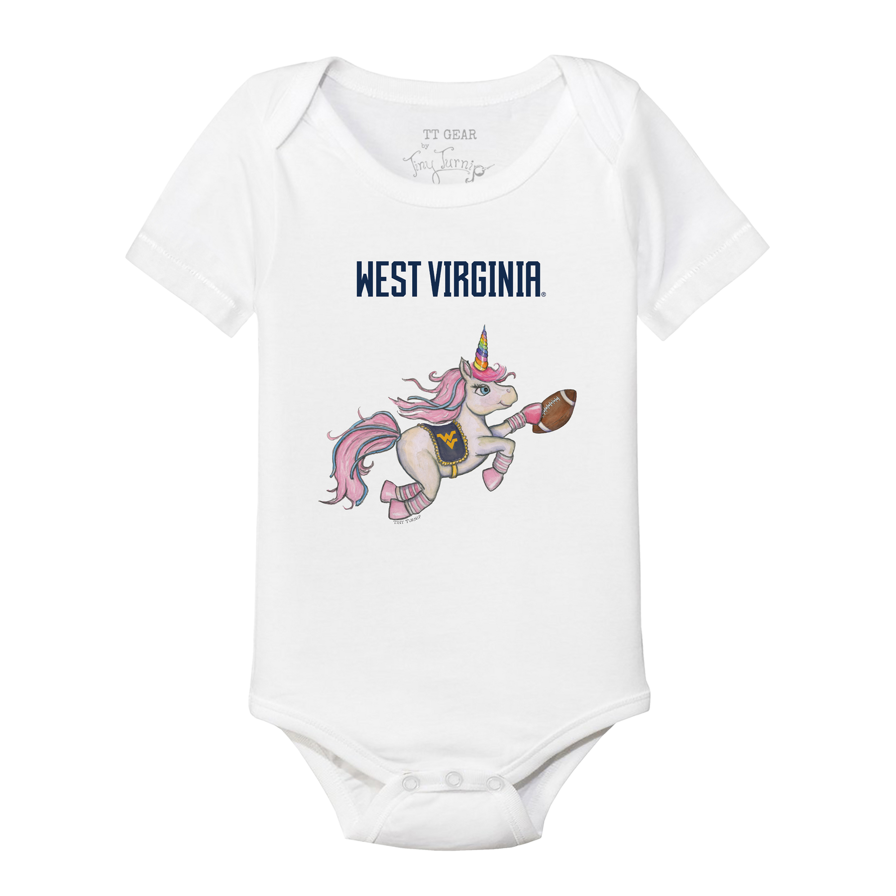West Virginia Mountaineers Unicorn Short Sleeve Snapper