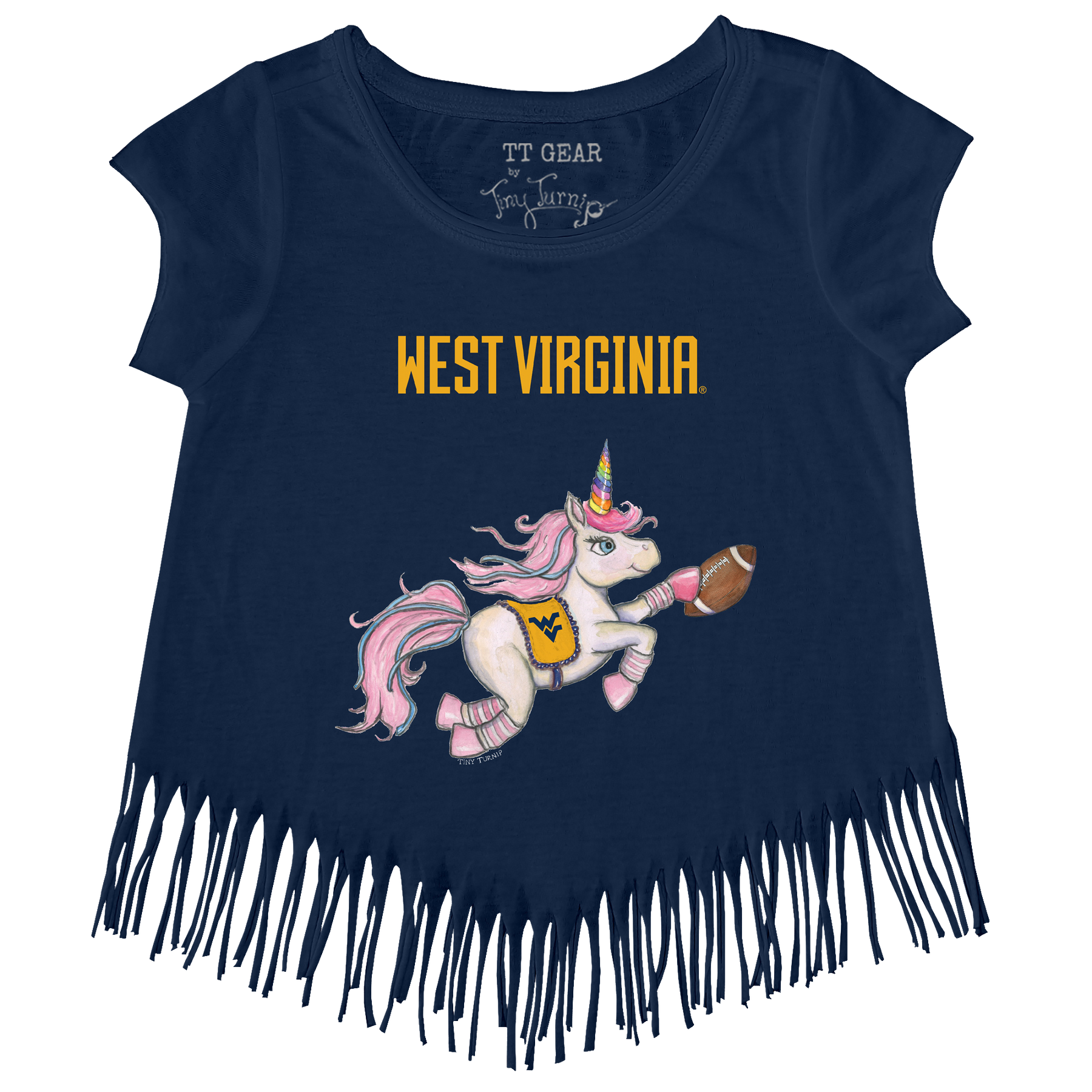 West Virginia Mountaineers Unicorn Fringe Tee