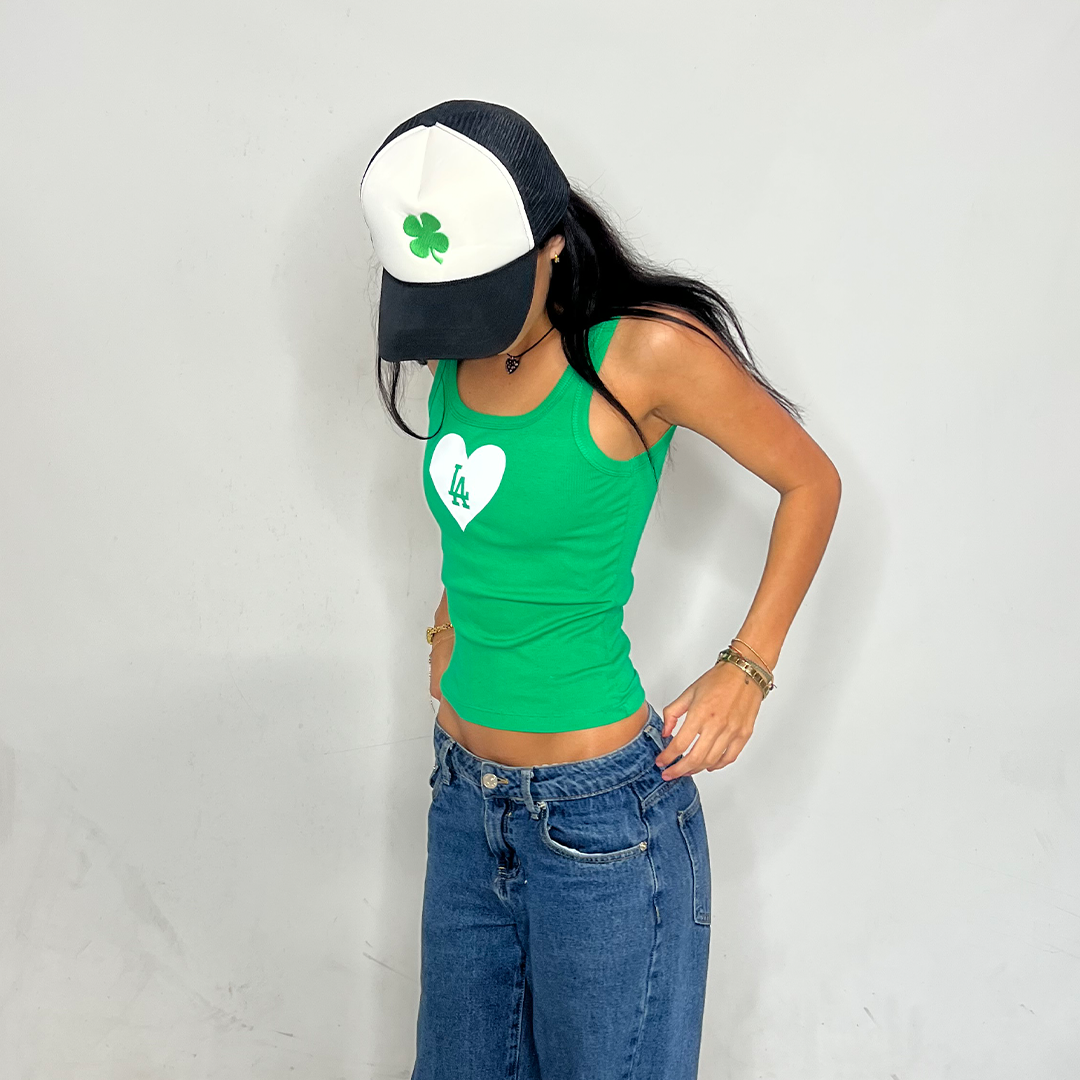 LA Dodgers Chelsea Freeman LA Heart Dodgers Green Tank