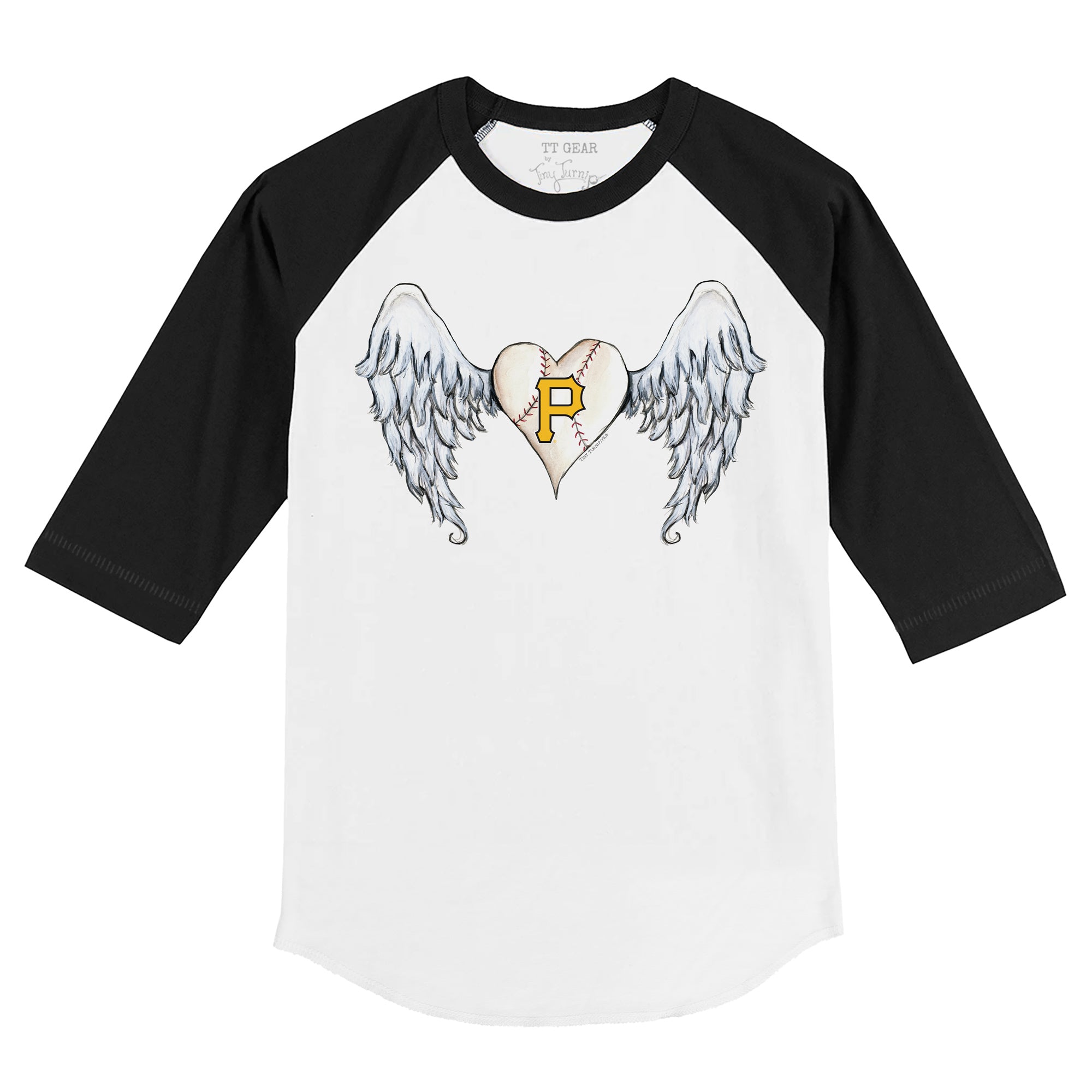 Toddler Tiny Turnip White/Black Pittsburgh Pirates James 3/4-Sleeve Raglan T-Shirt