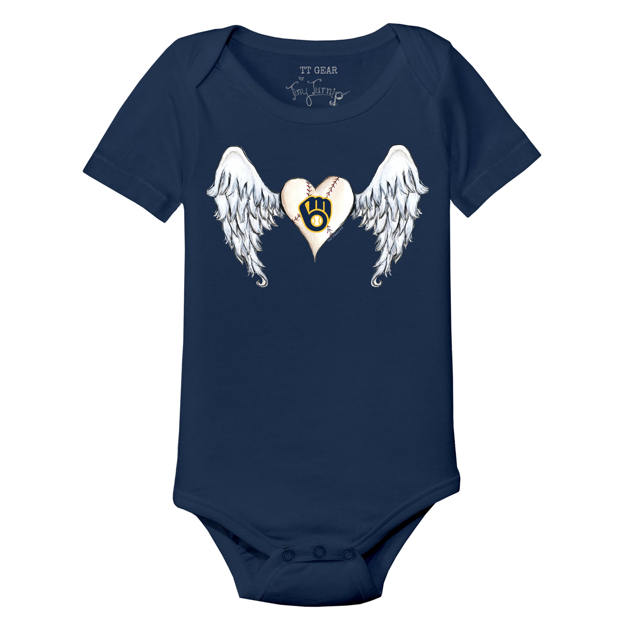 Milwaukee Brewers Angel Wings 3/4 Navy Blue Sleeve Raglan Unisex S