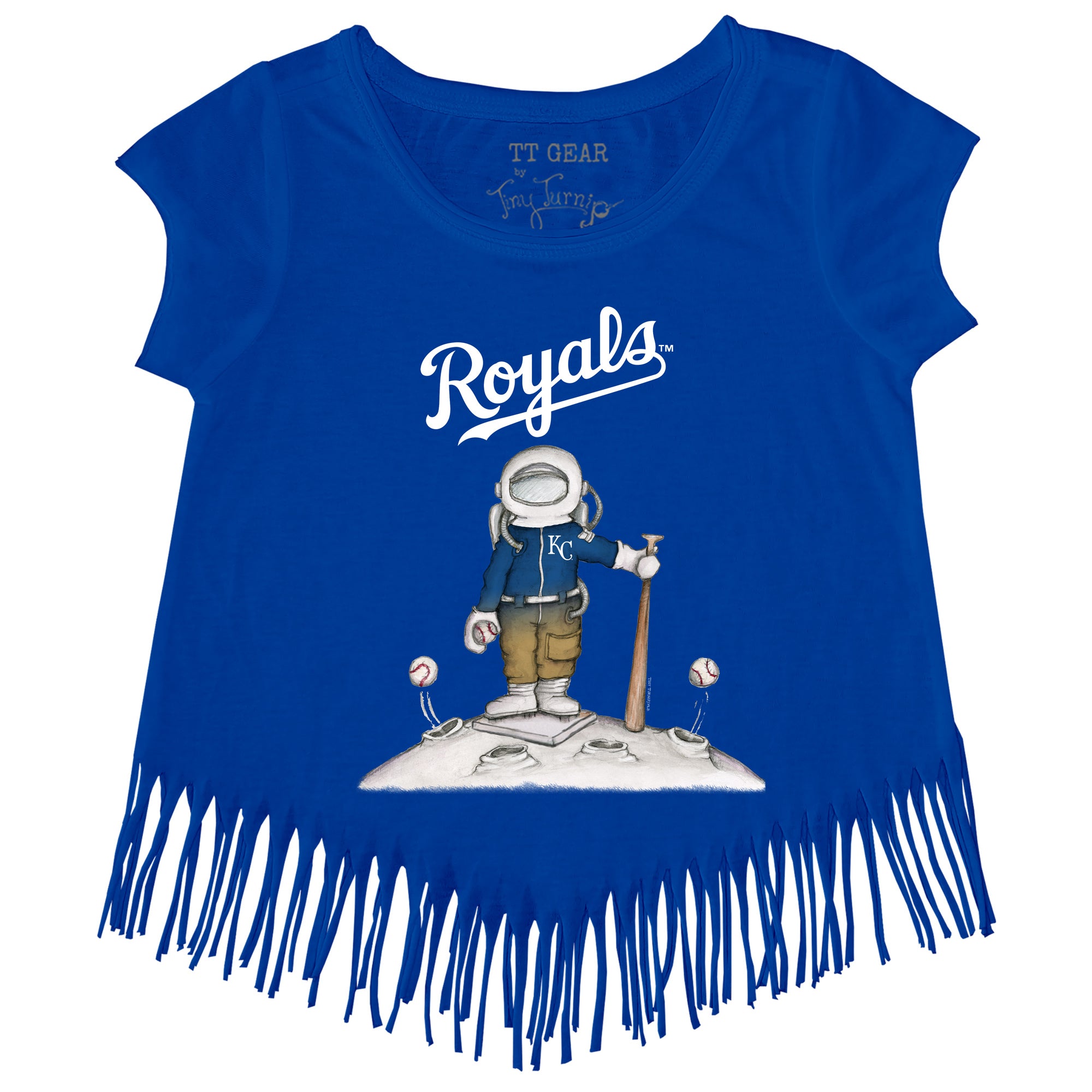 Girls Toddler Tiny Turnip White Kansas City Royals Babes Fringe T-Shirt