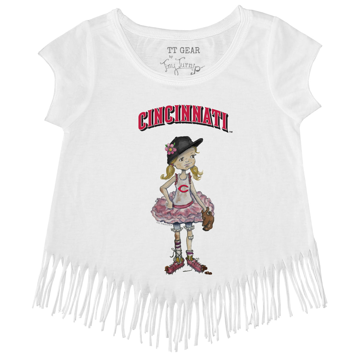 Cincinnati Reds Babes Fringe Tee