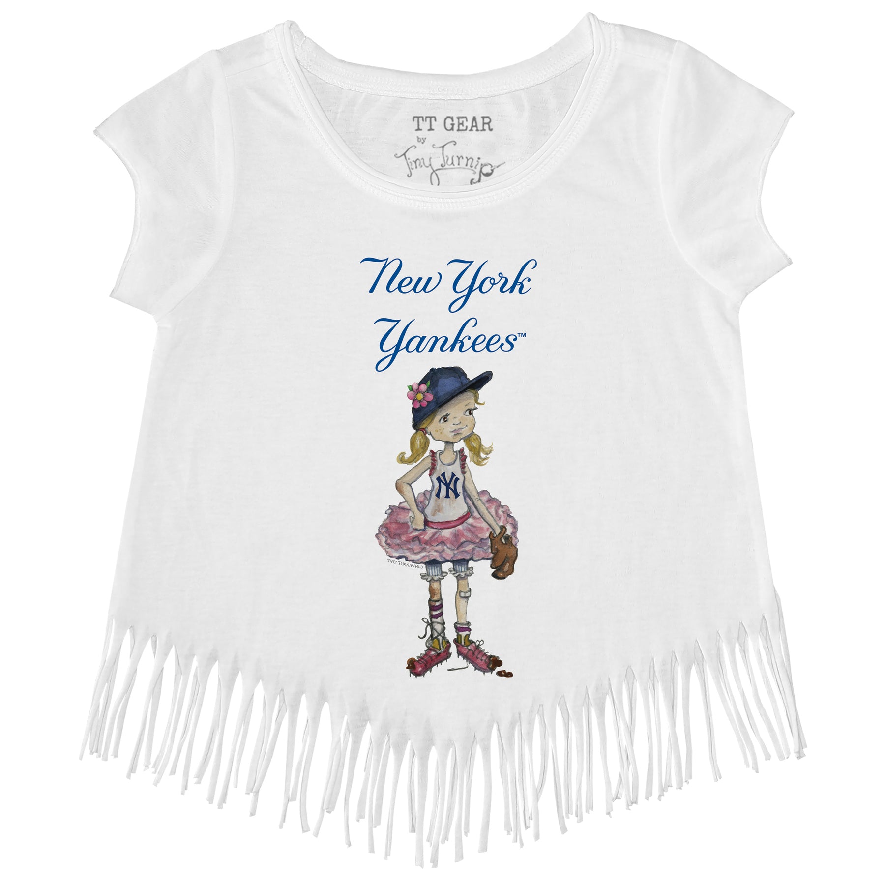 New York Yankees Babes Fringe Tee