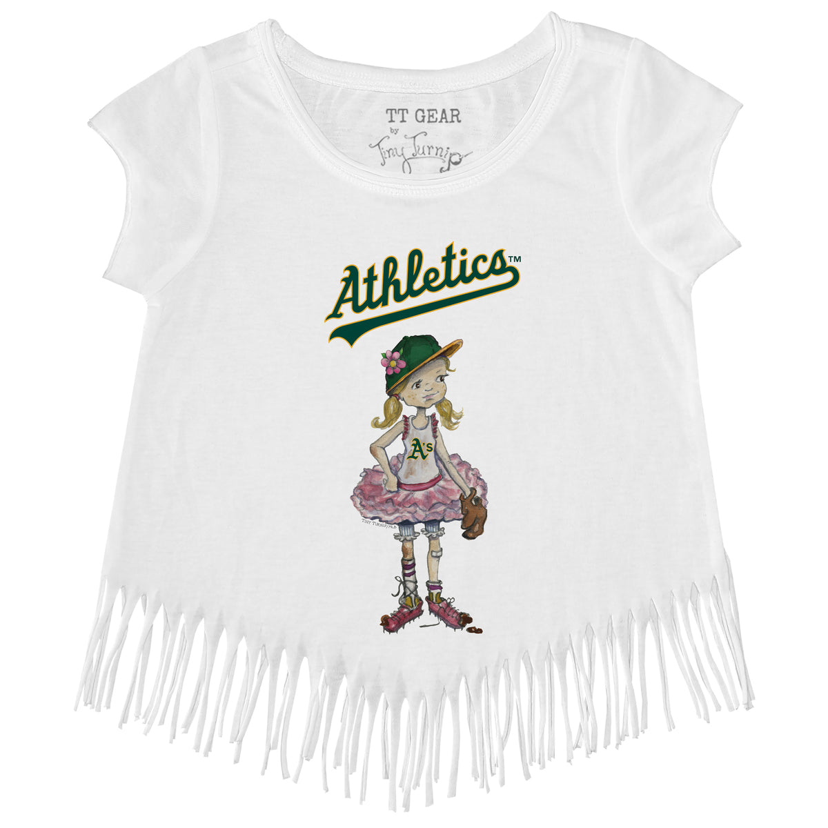 Oakland Athletics Babes Fringe Tee