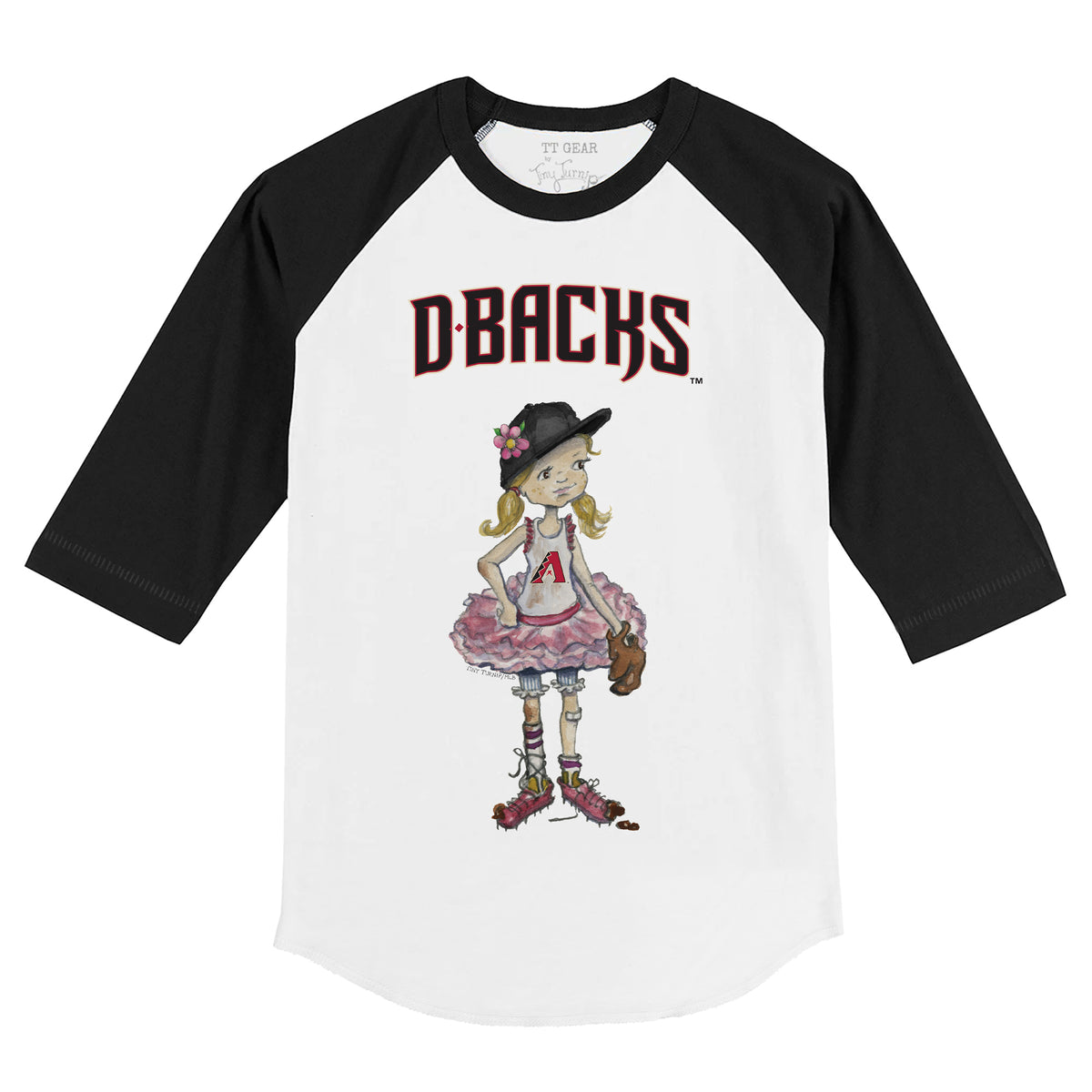 Arizona Diamondbacks Babes 3/4 Black Sleeve Raglan