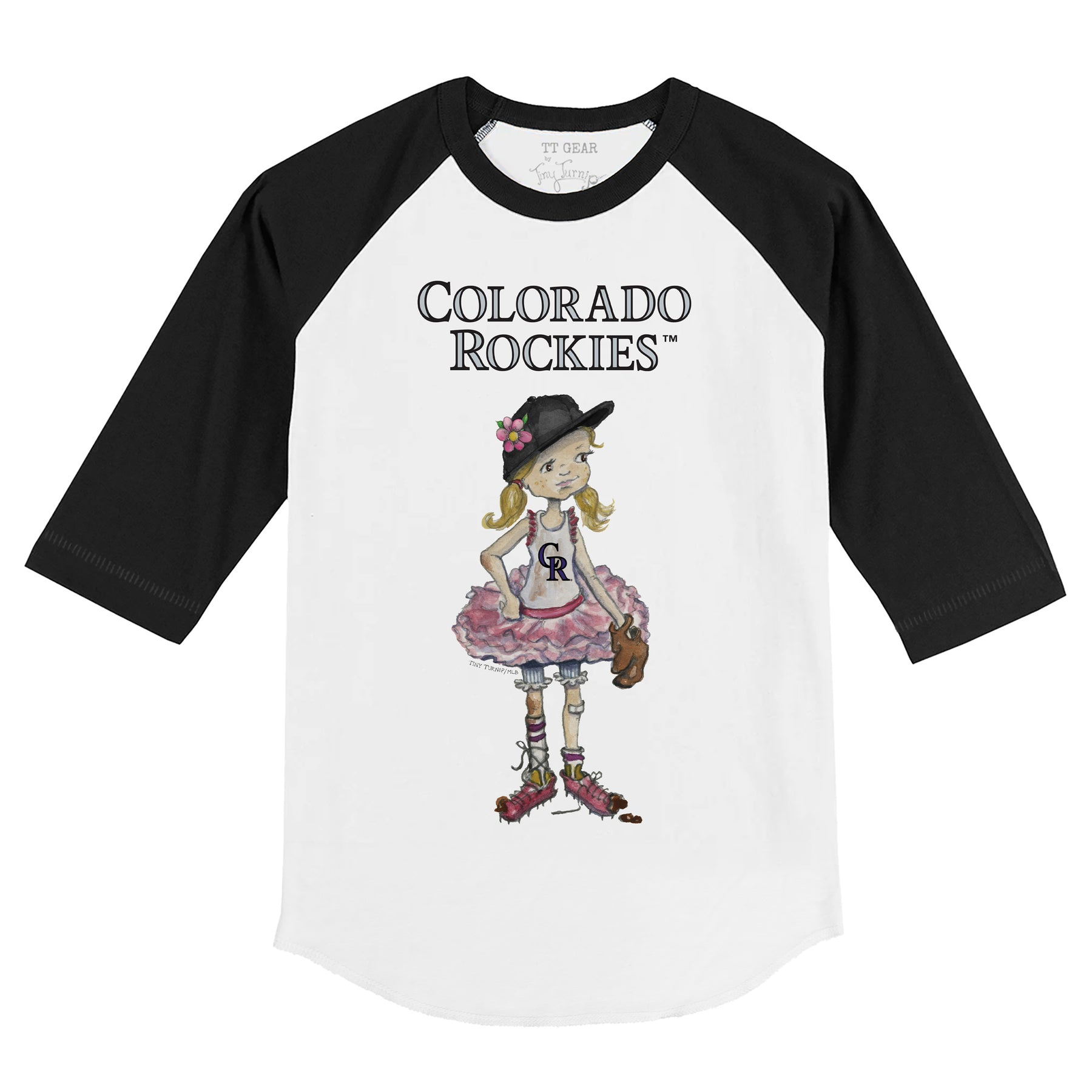 Colorado Rockies Babes 3/4 Black Sleeve Raglan