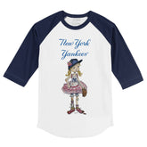 New York Yankees Babes 3/4 Navy Blue Sleeve Raglan