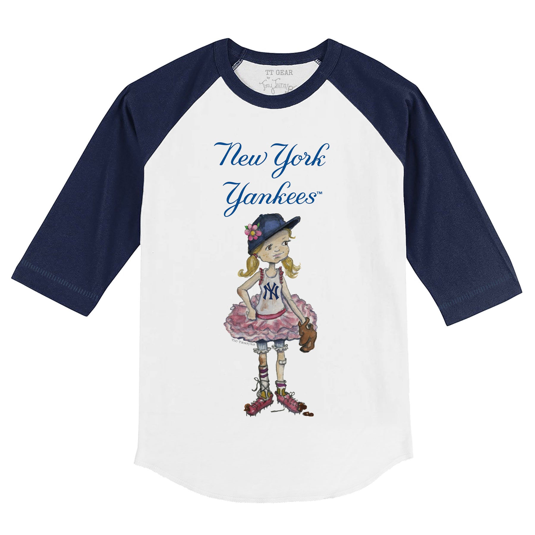 New York Yankees Babes 3/4 Navy Blue Sleeve Raglan