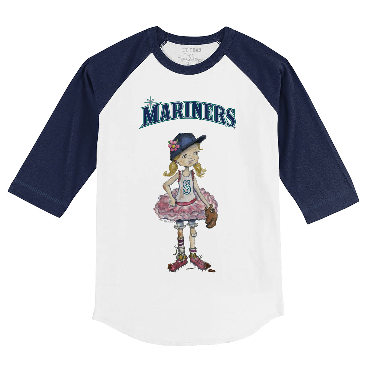 Seattle Mariners Babes 3/4 Navy Blue Sleeve Raglan
