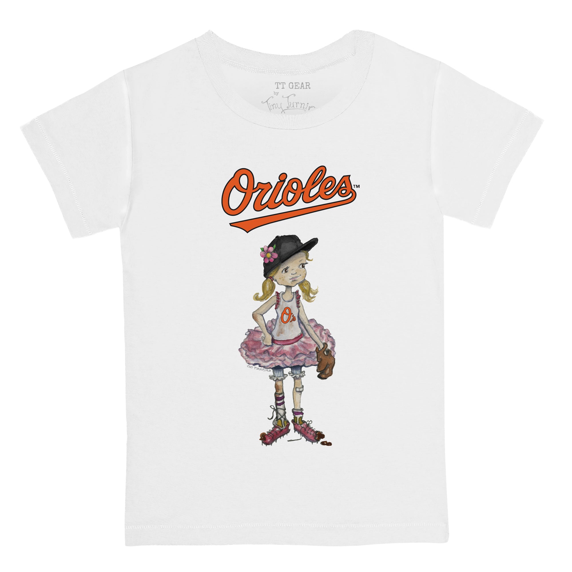 Lids Baltimore Orioles Tiny Turnip Girls Youth Triple Scoop Fringe T-Shirt  - White