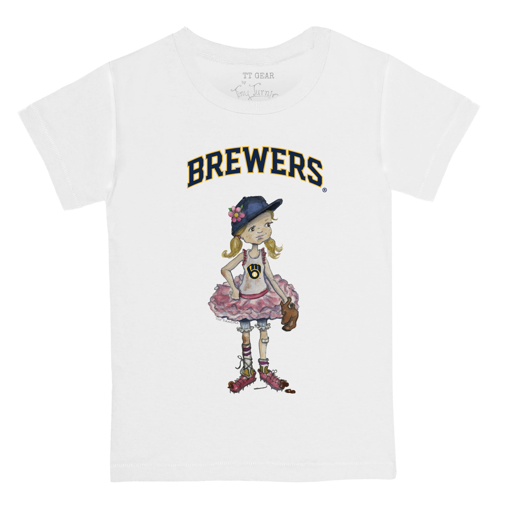 Women's Tiny Turnip White/Black Milwaukee Brewers Triple Scoop