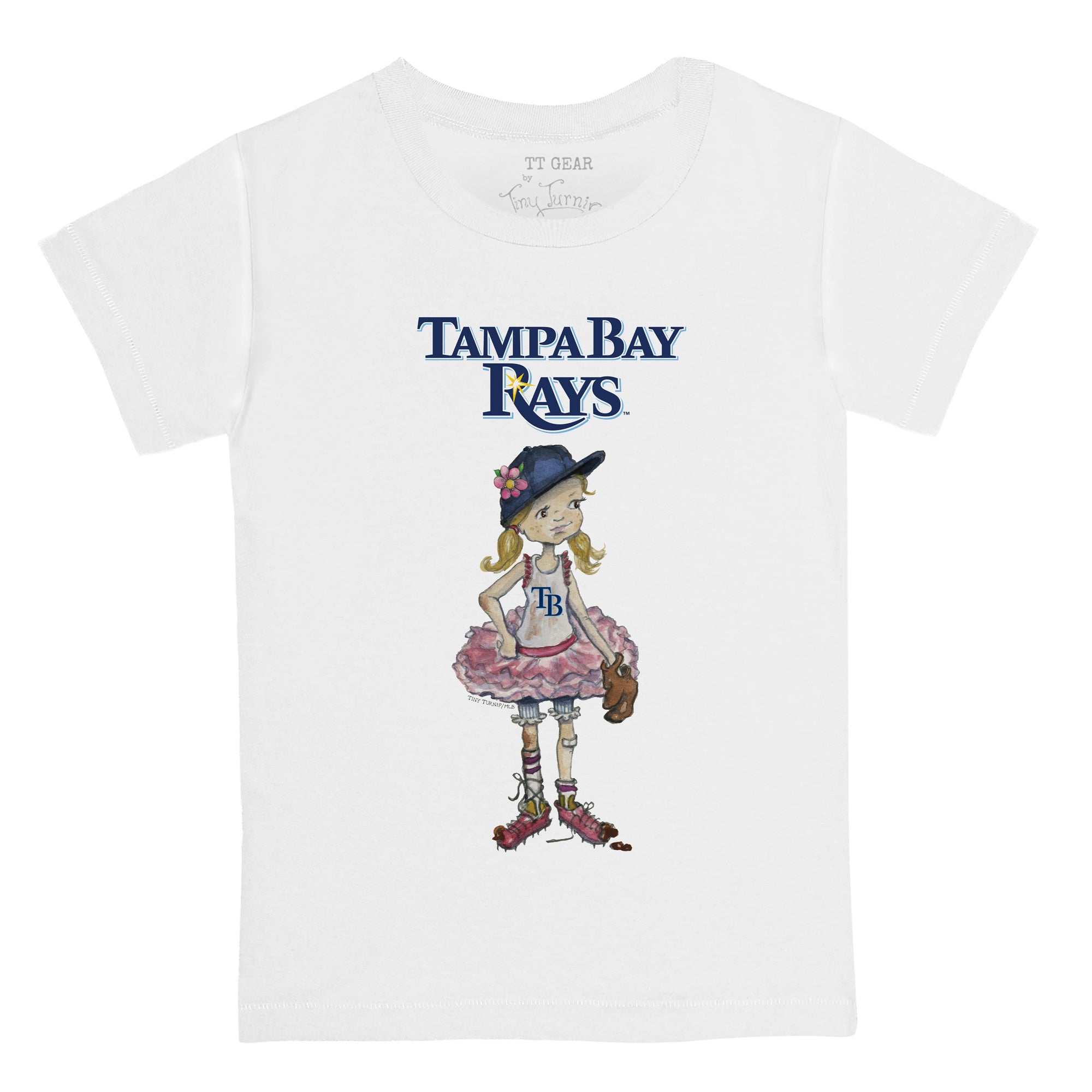 Tiny Turnip Tampa Bay Rays Dirt Ball Tee Shirt Women's Large / White