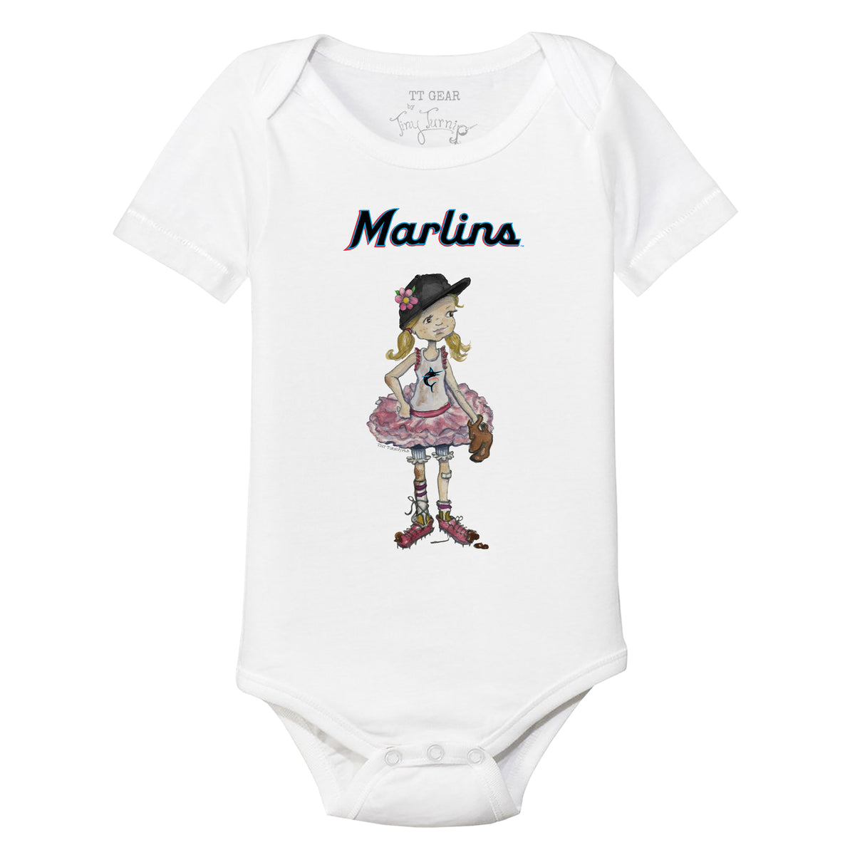 Miami Marlins Babes Short Sleeve Snapper