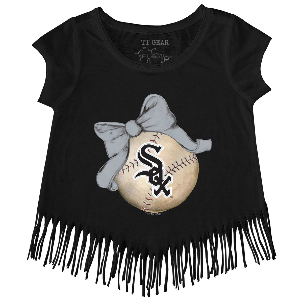 Chicago White Sox Baseball Bow Fringe Tee