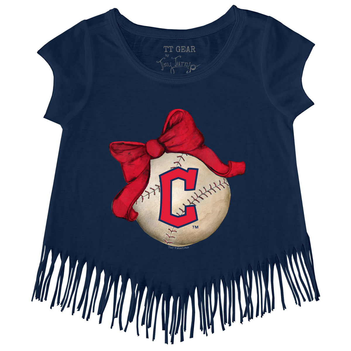 Cleveland Guardians Baseball Bow Fringe Tee