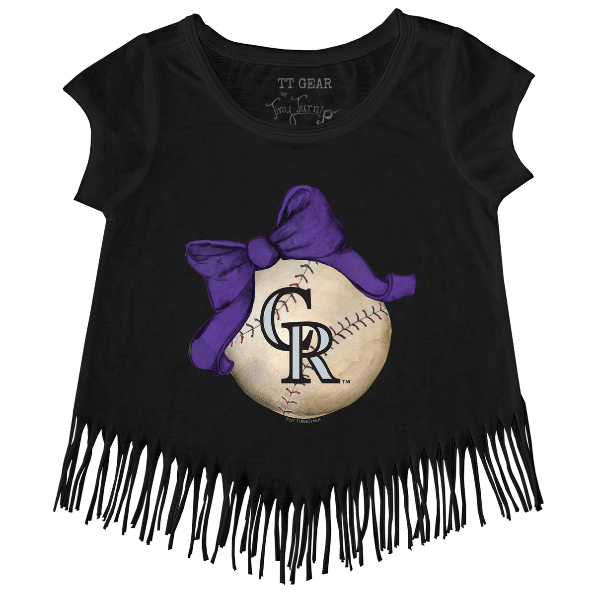 Colorado Rockies Baseball Bow Fringe Tee