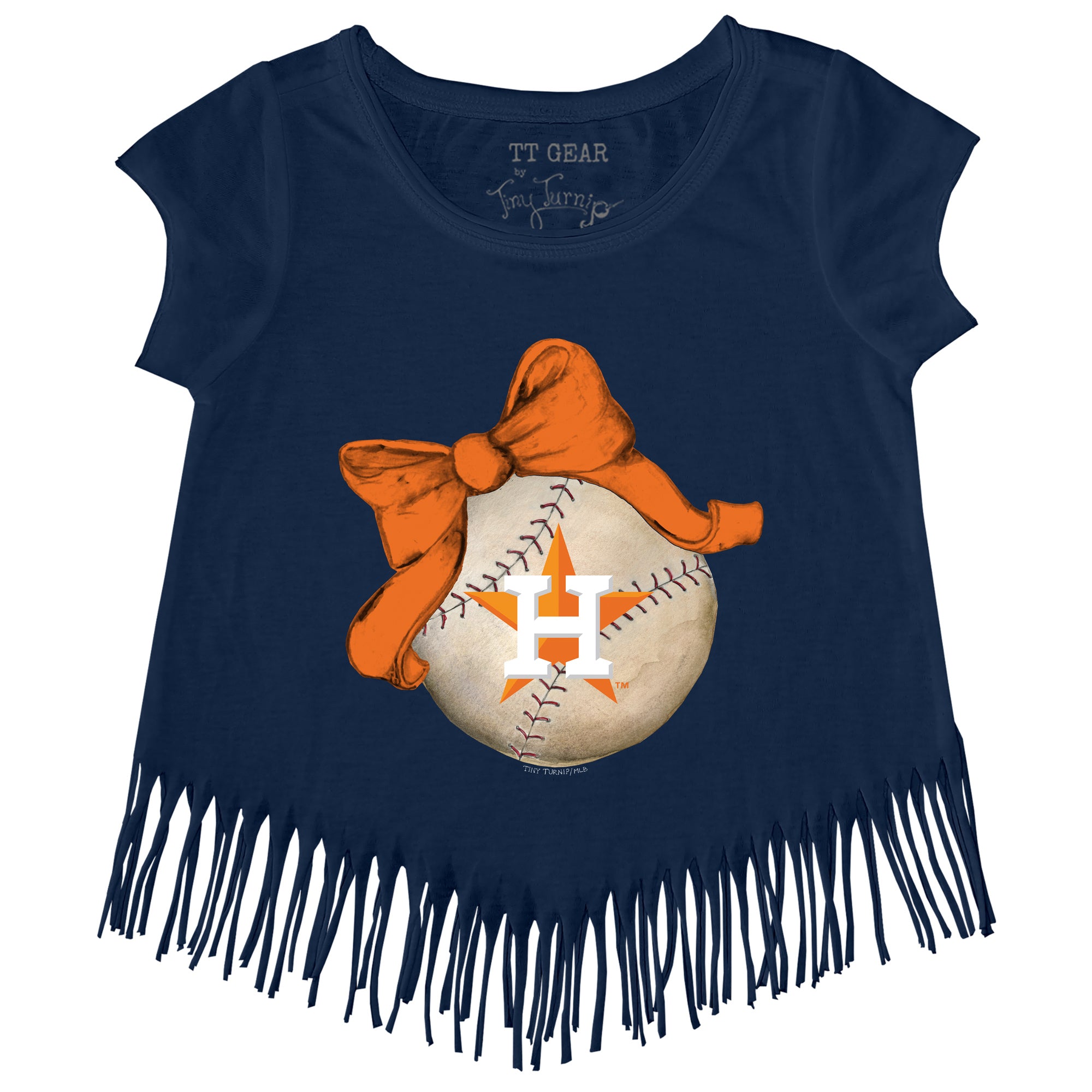 Girls Toddler Tiny Turnip Navy Seattle Mariners Astronaut Fringe T-Shirt Size: 4T