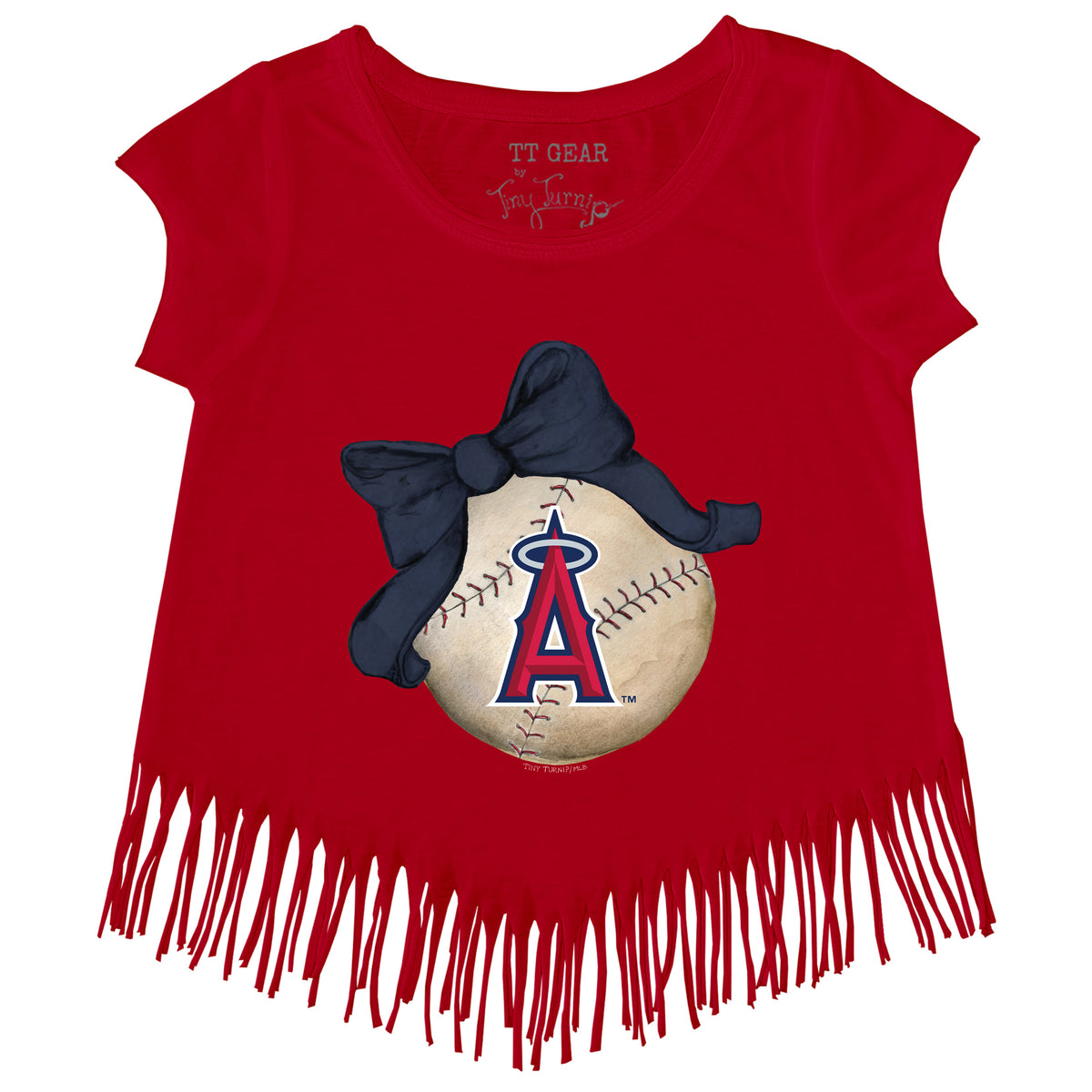 Los Angeles Angels Baseball Bow Fringe Tee