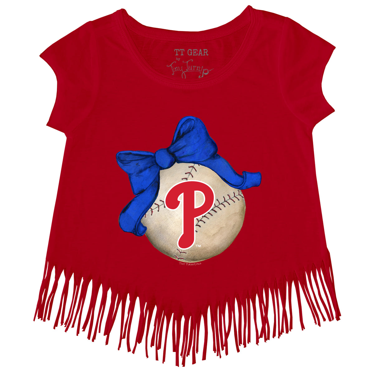 Philadelphia Phillies Baseball Bow Fringe Tee