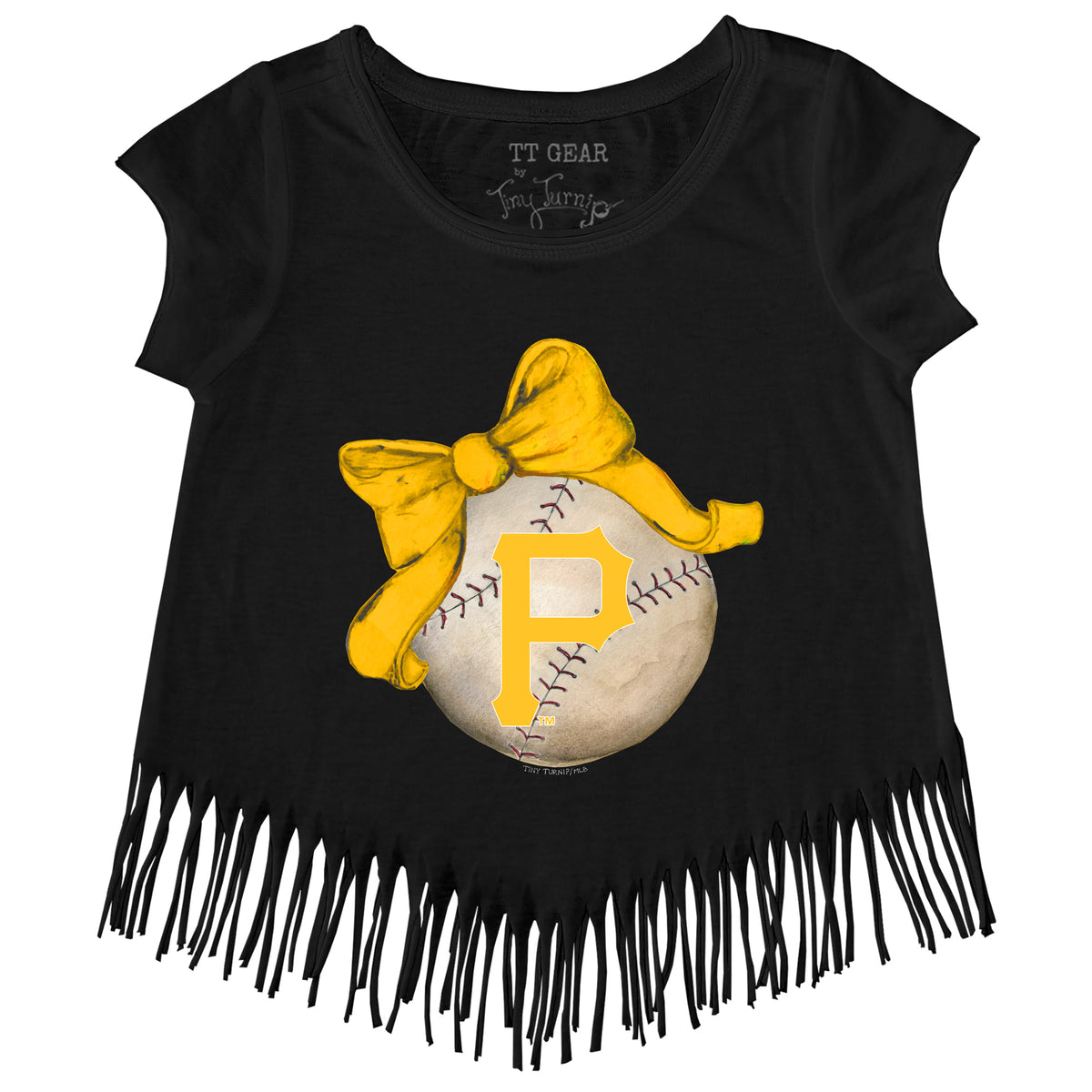 Pittsburgh Pirates Baseball Bow Fringe Tee