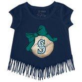 Seattle Mariners Baseball Bow Fringe Tee