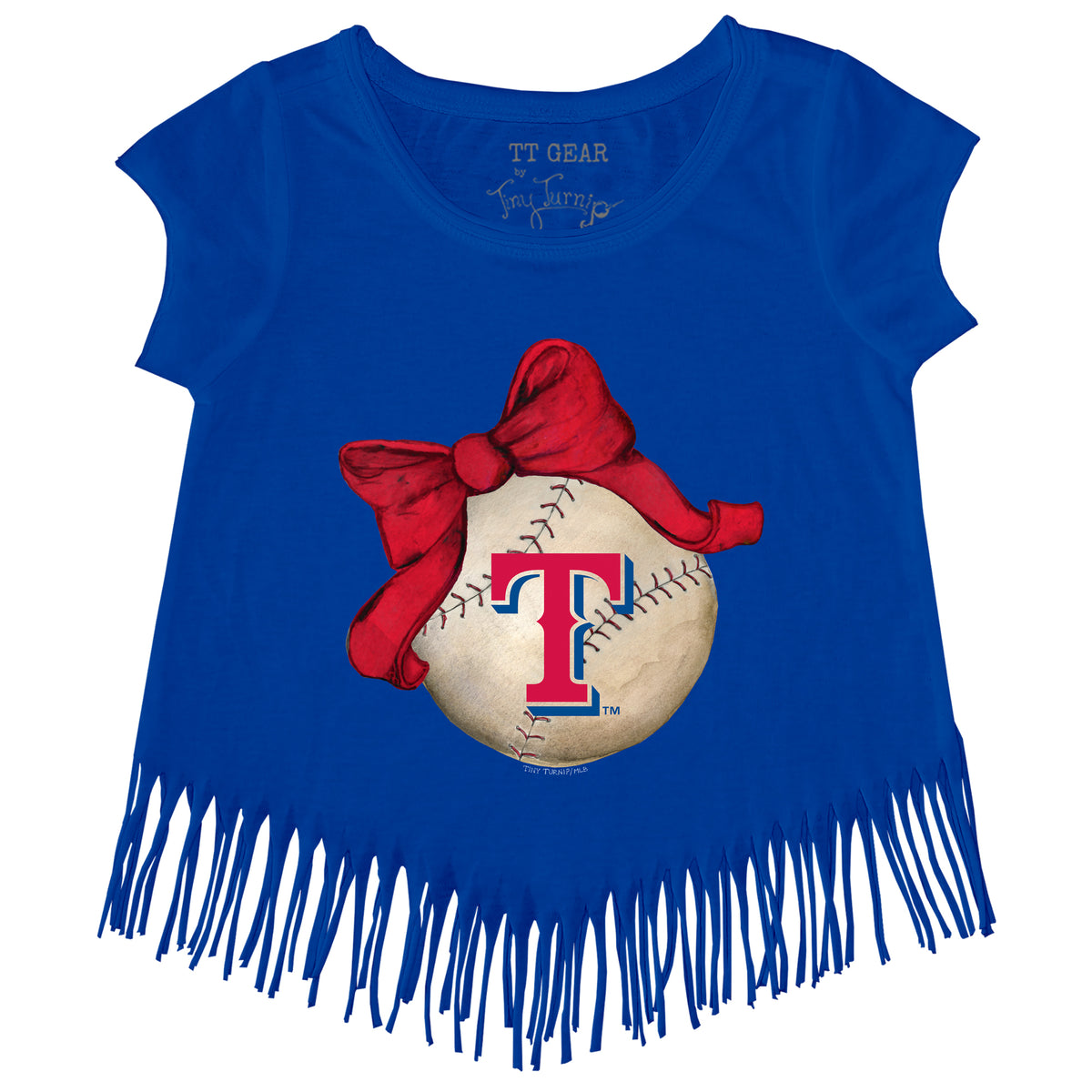 Texas Rangers Baseball Bow Fringe Tee