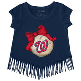 Washington Nationals Baseball Bow Fringe Tee